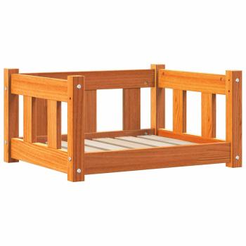 Hundebett 55 x 45 x 28 cm Massives Kiefernholz Wachsbraun