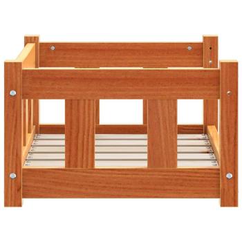 Hundebett 55 x 45 x 28 cm Massives Kiefernholz Wachsbraun