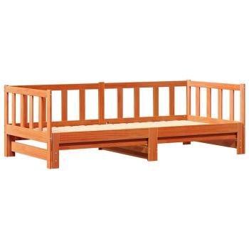 Ausziehbares Tagesbett Wachsbraun 203,5 x 164 x 66 cm