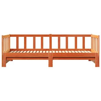 Ausziehbares Tagesbett Wachsbraun 203,5 x 164 x 66 cm
