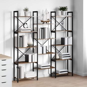 Bücherregal 156 x 25 x 167 cm Holzwerkstoff Räuchereiche