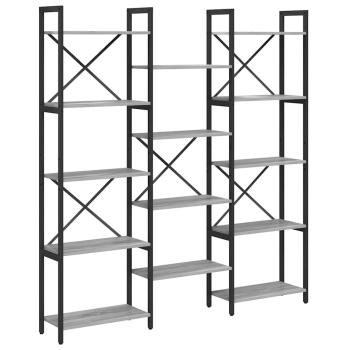 Bücherregal 156 x 25 x 167 cm Holzwerkstoff Grau Sonoma