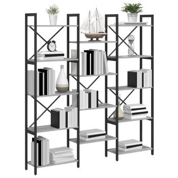 Bücherregal 156 x 25 x 167 cm Holzwerkstoff Grau Sonoma