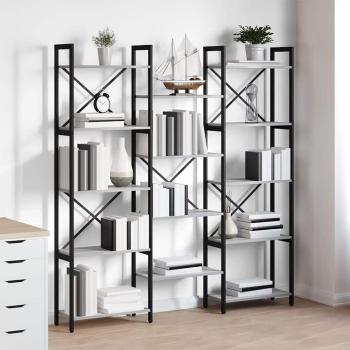 Bücherregal 156 x 25 x 167 cm Holzwerkstoff Grau Sonoma