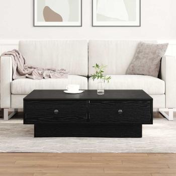 ARDEBO.de - Couchtisch Schwarz Eichen-Optik 90 x 90 x 28 cm Holzwerkstoff