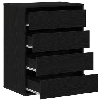 Schubladenschrank 3-Schublade Schwarz 60 x 41 x 76 cm