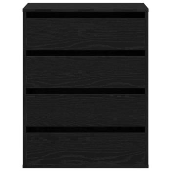 Schubladenschrank 3-Schublade Schwarz 60 x 41 x 76 cm