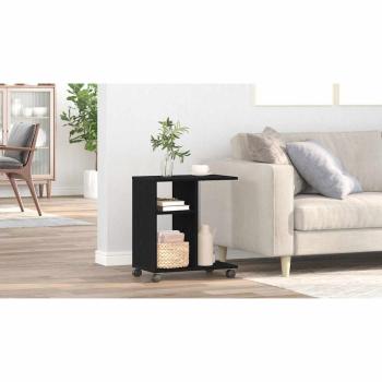 ARDEBO.de - Beistelltisch Schwarz Eichen-Optik 50 x 30 x 55 cm