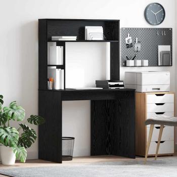 ARDEBO.de - Schreibtisch Schwarz Eichen-Optik 91 x 50 x 149 cm