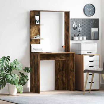 ARDEBO.de - Schreibtisch Geräucherte Eiche Holzwerkstoff