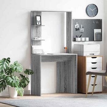 ARDEBO.de - Schreibtisch Graues Sonoma Holzwerkstoff 78,5 x 37 x 154,5 cm