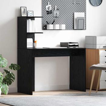 ARDEBO.de - Schreibtisch Schwarz Eichen-Optik 102 x 50 x 124 cm