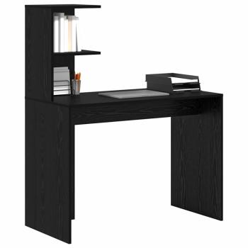 Schreibtisch Schwarz Eichen-Optik 102 x 50 x 124 cm