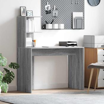ARDEBO.de - Schreibtisch Sonoma-Grau 102 x 50 x 124 cm Holzwerkstoff
