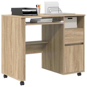 Tisch mit Rädern Sonoma-Eiche Holzwerkstoff 91 x 50 x 77 cm