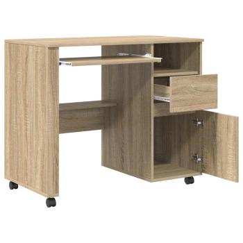 Tisch mit Rädern Sonoma-Eiche Holzwerkstoff 91 x 50 x 77 cm