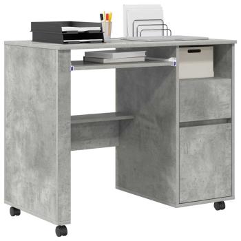 Tisch mit Rädern Beton Grau Holzwerkstoff 91 x 50 x 77 cm
