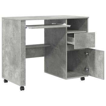 Tisch mit Rädern Beton Grau Holzwerkstoff 91 x 50 x 77 cm