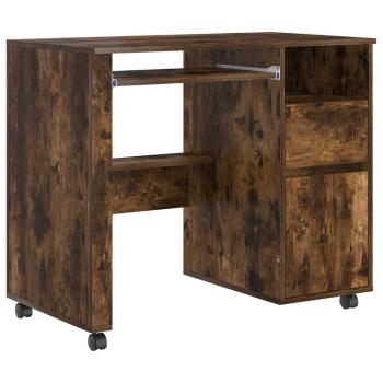 Tisch mit Rädern Geräucherte Eiche Holzwerkstoff