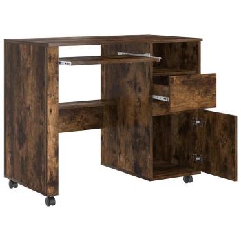 Tisch mit Rädern Geräucherte Eiche Holzwerkstoff
