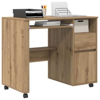 Tisch mit Rädern Artisan-Eiche Holzwerkstoff 91 x 50 x 77 cm