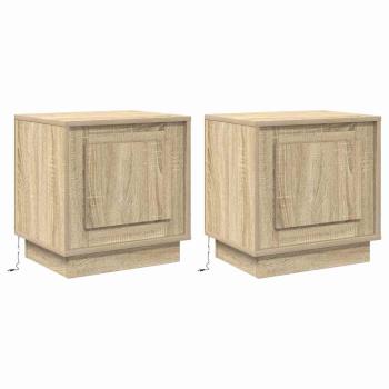 Nachttisch 2 stk. Sonoma-Eiche 44 x 34,5 x 45 cm Holzwerkstoff