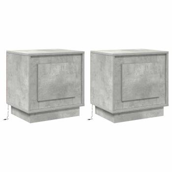 Nachttisch 2 stk. Beton Grau 44 x 34,5 x 45 cm Holzwerkstoff