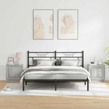 Nachttisch 2 stk. Grau 44 x 34,5 x 45 cm Holzwerkstoff