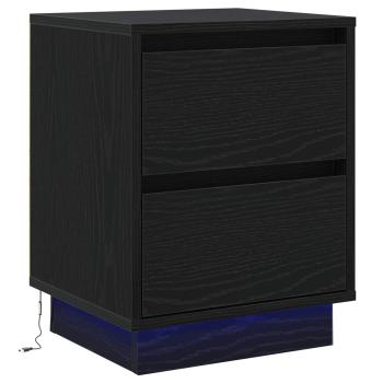 Nachttisch Schwarz Eichen-Optik 39 x 34,5 x 50 cm Holzwerkstoff