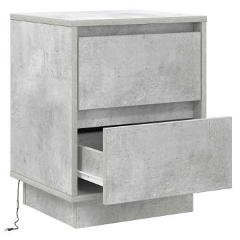 Nachttisch Beton Grau 39 x 34,5 x 50 cm Holzwerkstoff