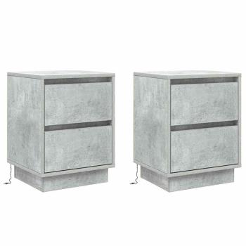Nachttisch 2 stk. Beton Grau 39 x 34,5 x 50 cm Holzwerkstoff