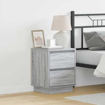 ARDEBO.de - Nachttisch 2 stk. Grau 39 x 34,5 x 50 cm Holzwerkstoff