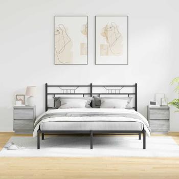 Nachttisch 2 stk. Grau 39 x 34,5 x 50 cm Holzwerkstoff