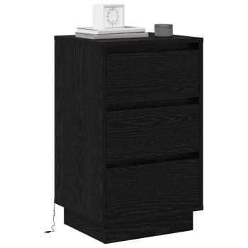 Nachttisch Schwarz Eichen-Optik 39 x 34,5 x 65 cm Holzwerkstoff