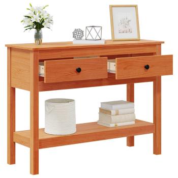 Konsolentisch Wachsbraun 100 x 35 x 75 cm Massives Kiefernholz