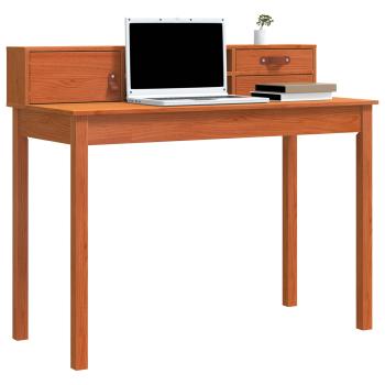 Schreibtisch Wachsbraun 110 x 50 x 93 cm Massives Kiefernholz