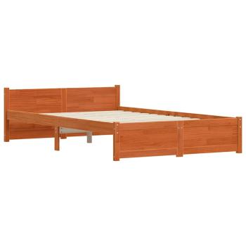 Bettrahmen mit Kopfteil Wachsbraun 205,5 x 125,5 x 51 cm