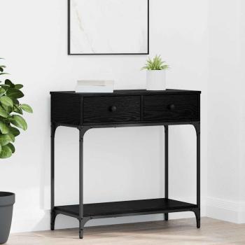 ARDEBO.de - Konsolentisch Schwarz Eichen-Optik 75 x 34,5 x 75 cm