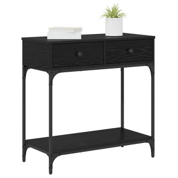 Konsolentisch Schwarz Eichen-Optik 75 x 34,5 x 75 cm