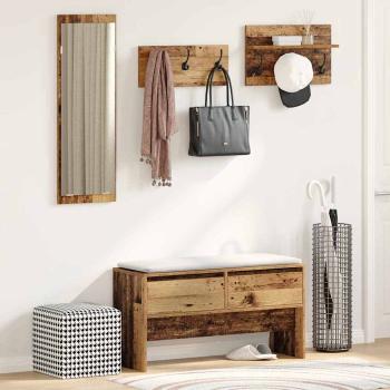 ARDEBO.de - Flurmöbel-Set 4 Stk. Altholz 90 x 31 x 46,5 cm Holzwerkstoff