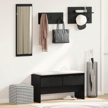 ARDEBO.de - Flurmöbel-Set 4 stk. Schwarz Eichen-Optik 90 x 31 x 46,5 cm