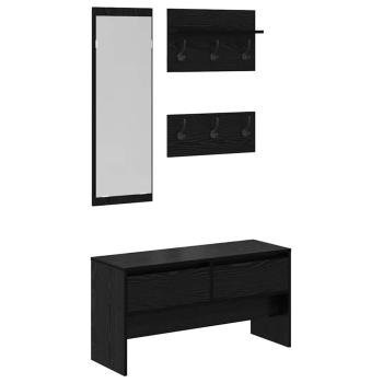 Flurmöbel-Set 4 stk. Schwarz Eichen-Optik 90 x 31 x 46,5 cm