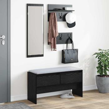 Flurmöbel-Set 4 stk. Schwarz Eichen-Optik 90 x 31 x 46,5 cm