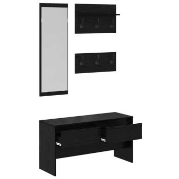 Flurmöbel-Set 4 stk. Schwarz Eichen-Optik 90 x 31 x 46,5 cm