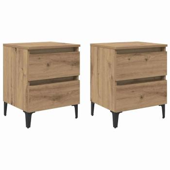Nachttisch 2 stk. Artisan-Eiche 40 x 35 x 50 cm Holzwerkstoff