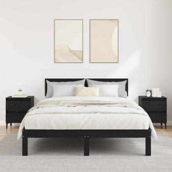 ARDEBO.de - Nachttisch 2 stk. Schwarz Eichen-Optik 40 x 35 x 50 cm