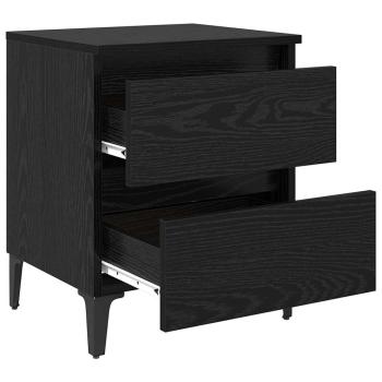 Nachttisch 2 stk. Schwarz Eichen-Optik 40 x 35 x 50 cm