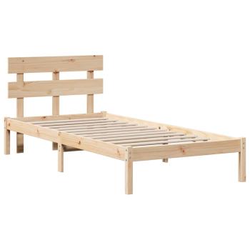 Bettgestell mit Kopfteil Braun 90 x 200 cm Massivholz Kiefer