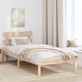 ARDEBO.de - Bettgestell mit Kopfteil Braun 100 x 200 cm Massivholz Kiefer