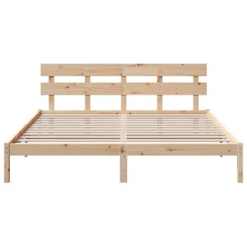 Bettgestell mit Kopfteil Braun 180 x 200 cm Massivholz Kiefer
